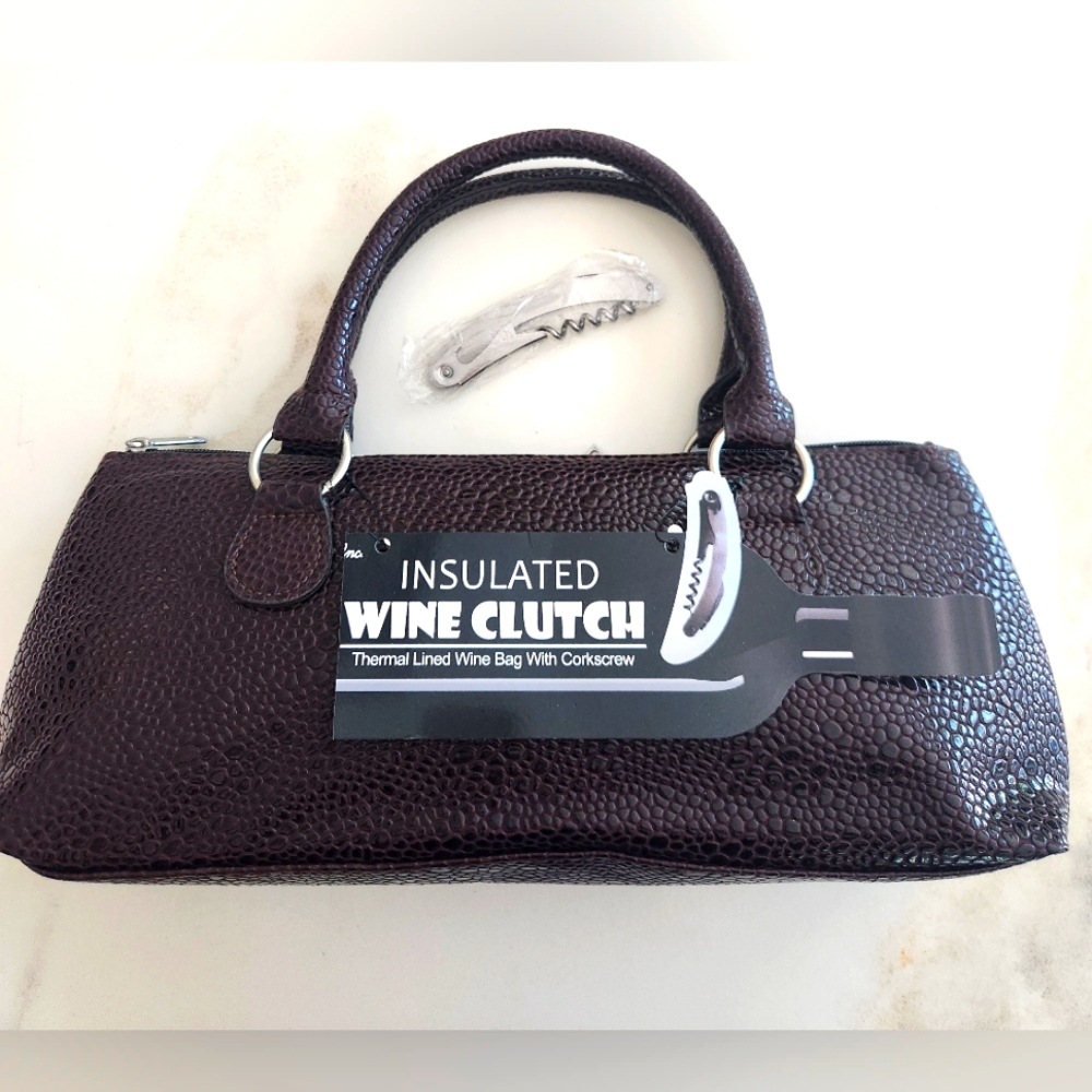 Insulated Wine Bottle Carrying Bag With Wine Key Opener. New!